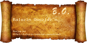 Balozin Osszián névjegykártya